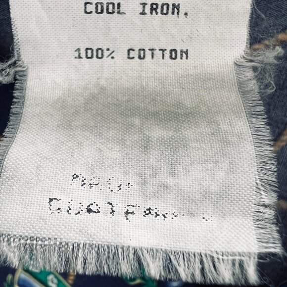 Jantzen Womens Hawaiian Top Large Blue 100% Cotton Crest‎ Flag Shirt Vintage 80s - Picture 6 of 9